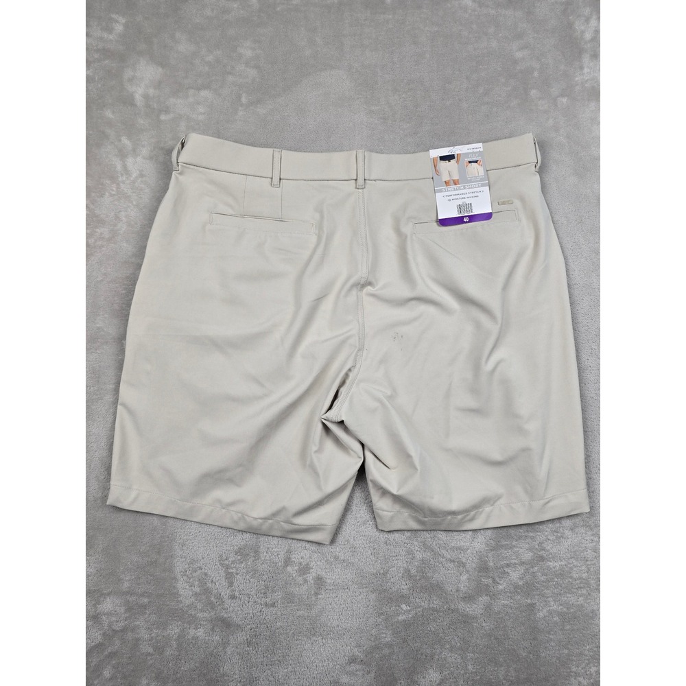 Greg Norman Stretch Shorts Mens 40 Beige ML75 Performance Golf *Read